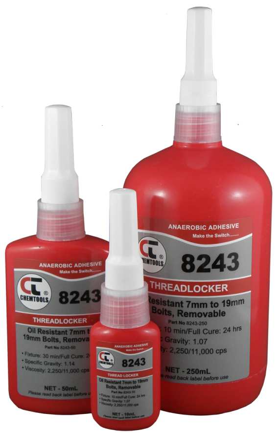 CHEMTOOLS OIL RESISTANT MEDIUM STRENGTH THREADLOCKER - 250ML